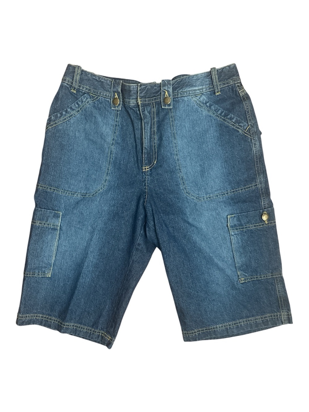 Jamaica Bay Women’s Blue Denim Cargo Bermuda Shorts Size 12 Casual